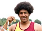 Greg Thompson (Middlesex) winner of the Senior Boys Discus.
